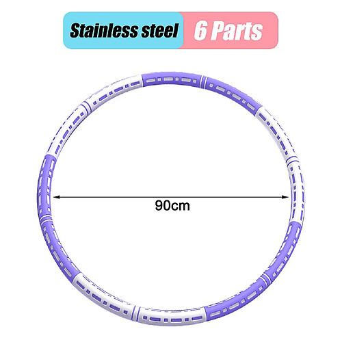 Universal Cercle d'exercice en acier inoxydable, salle de gym, bague de taille, perte de poids, cercle de coque (blanc violet).
