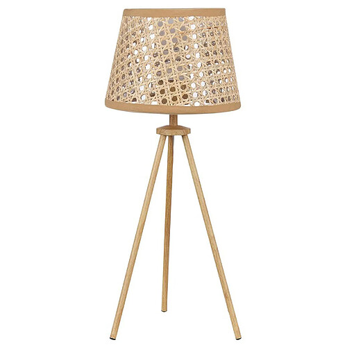 Beliani Lampe de table en rotin naturel BOETICA