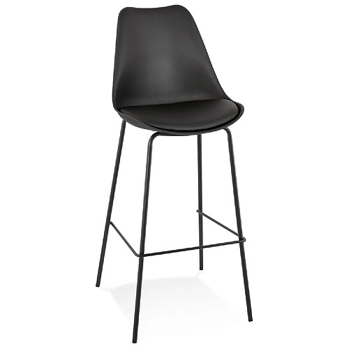 Alterego Tabouret de bar design 'LEMON' noir