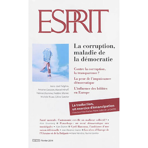 Esprit, n° 402. La corruption, maladie de la démocratie · Occasion