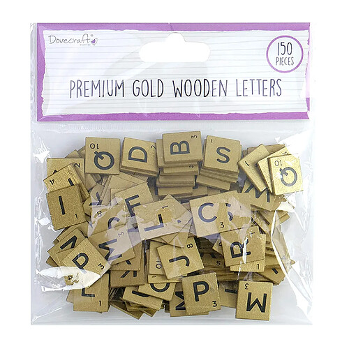 Dovecraft DCBS227 Wooden Letters - Gold, Multicolore, Taille unique