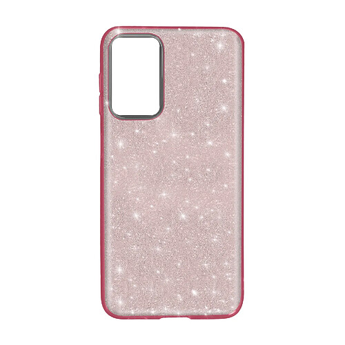 Avizar Coque Samsung Galaxy A03S Paillette Amovible Silicone Semi-rigide Rose