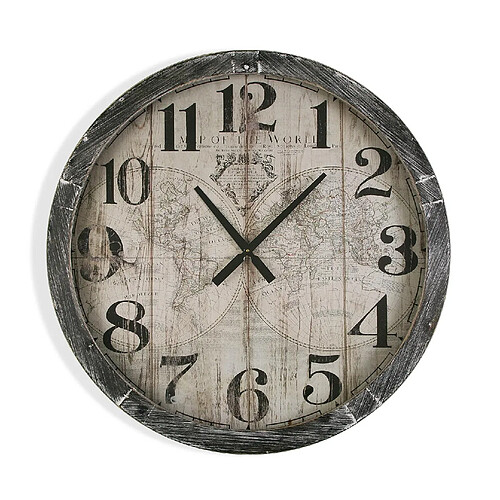 Versa Horloge Murale pour la Cuisine, Pendule pour Salon Blackall 76,5x6,5x76,5cm,Bois, Gris