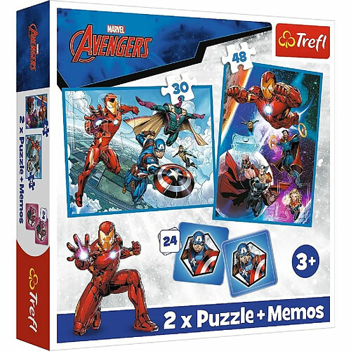 Trefl Puzzle 2w1 + memos Avengers Bohaterowie w akcji 93333 Trefl