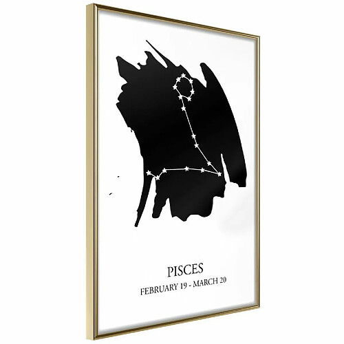 Paris Prix Affiche Murale Encadrée Zodiac Pisces I 40 x 60 cm Or