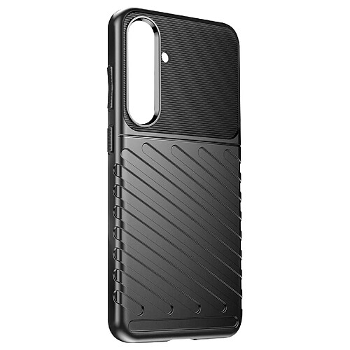 Avizar Coque Souple pour Samsung Galaxy S24 Plus Design Strié Antidérapant Noir