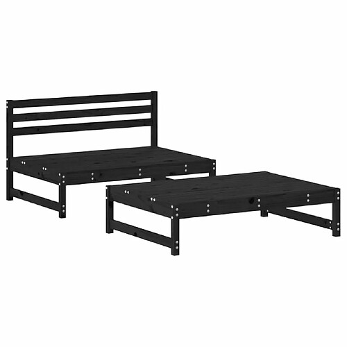 Maison Chic Salon de jardin 2 pcs - Table et chaises d'extérieur - Mobilier/Meubles de jardin Moderne noir bois massif de pin -MN21427