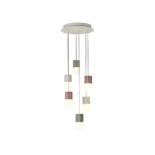 Luminaire Center Suspension Galaxia Ciment blanc, gris, rouge