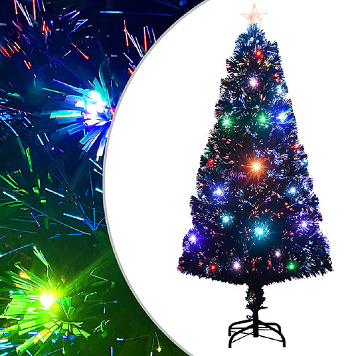 vidaXL Arbre de Noël pré-éclairé avec support 120 cm fibre optique