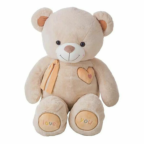 BigBuy Kids Jouet Peluche Valentin Beige Ours 115 cm