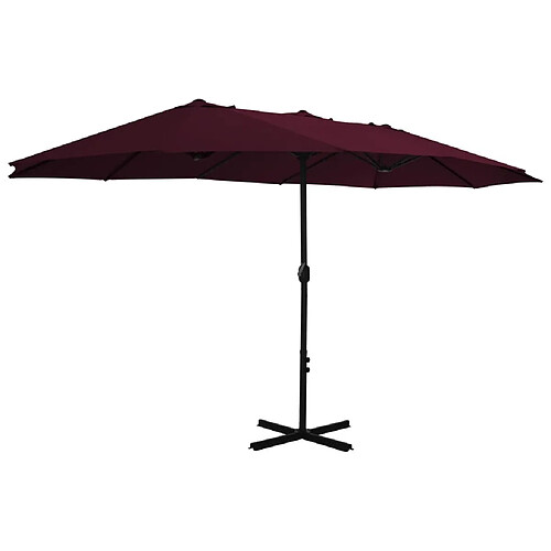 Maison Chic Parasol Jardin | Parasol d'extérieur avec mat en aluminium 460 x 270 cm Bordeaux - GKD16606