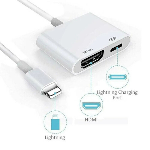 Universal Câble adaptateur HDMI TV/AV pour iPad 5678 Plus X