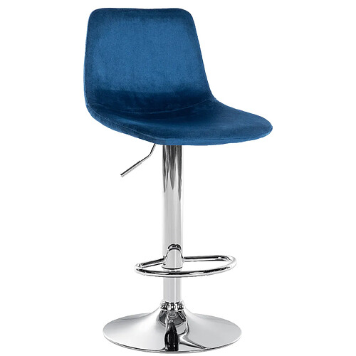 Non Tabouret de bar Divo velours chrome