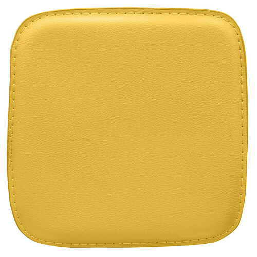 ICONIK INTERIOR Coussin pour tabouret carré - simili cuir - Stylix Jaune