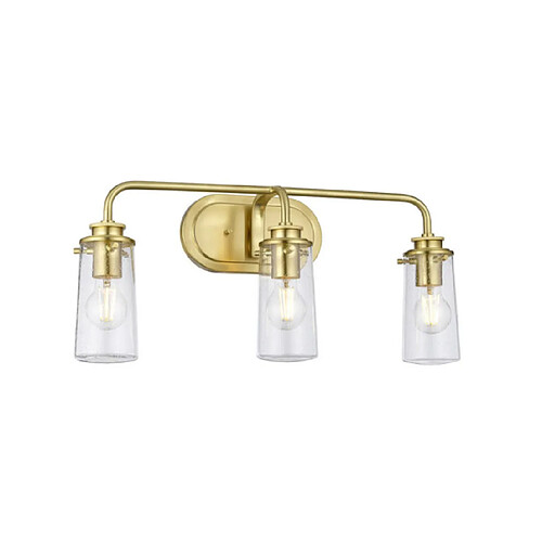 Elstead Lighting Applique murale salle de bains Kichler Acier,verre grainé transparent Laiton brossé