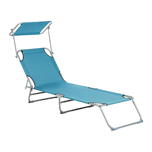 Beliani Chaise longue Métal Turquoise FOLIGNO