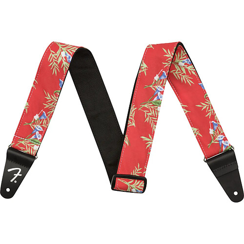 Hawaiian Strap 2" Red Floral Fender