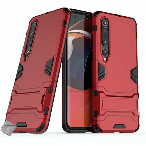 Htdmobiles Coque rigide anti choc pour Xiaomi Mi 10 / Mi 10 Pro + film ecran - ROUGE