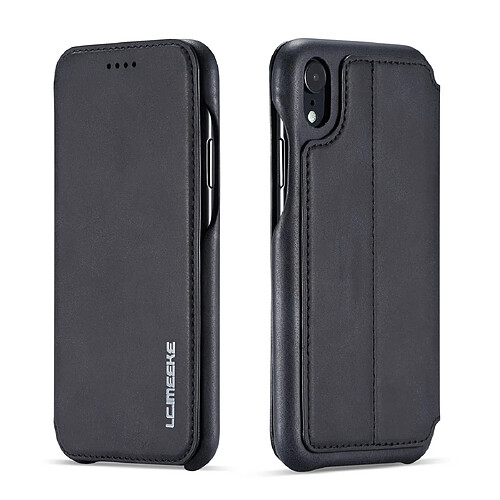 Wewoo Coque Pour iPhone XR Hon Ancient Series Etui en cuir avec fentes support et porte-cartes Noir