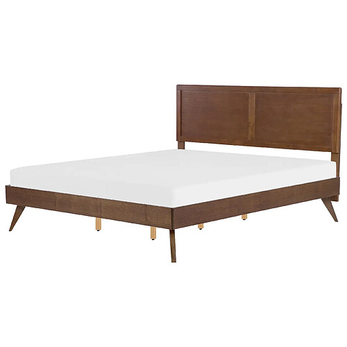 Beliani Lit double 180 x 200 cm bois foncé ISTRES