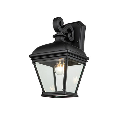 Elstead Lighting Applique murale extérieur Bayview Aluminium,verre biseauté transparent Noir