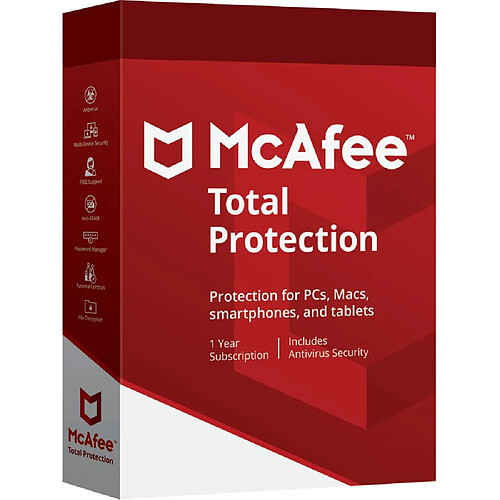 McAfee Total Protection - Licence 1 an - 10 appareils