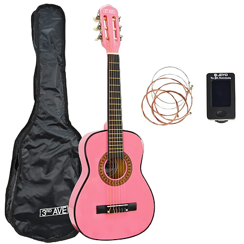 Pack guitare classique 1/4 taille 3rd Avenue - rose