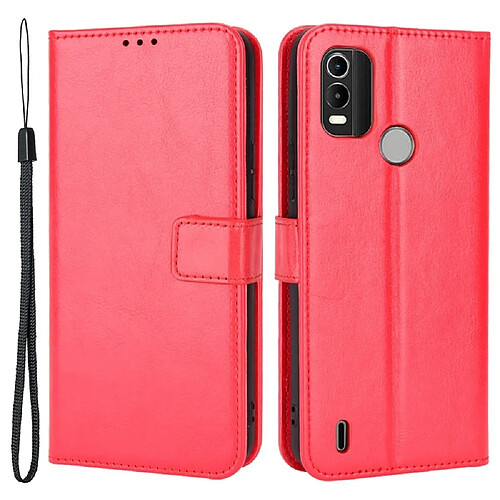 Htdmobiles Housse pour Nokia C21 Plus - etui coque pochette portefeuille + film ecran - ROUGE