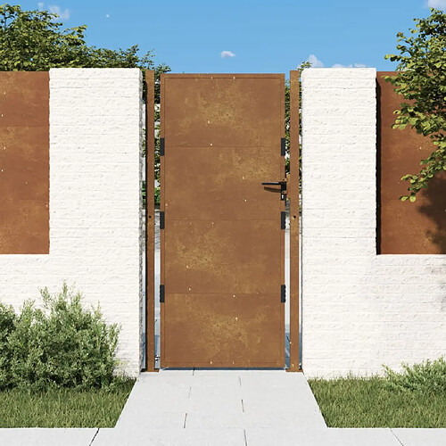 vidaXL Portail de jardin 105x180 cm acier corten