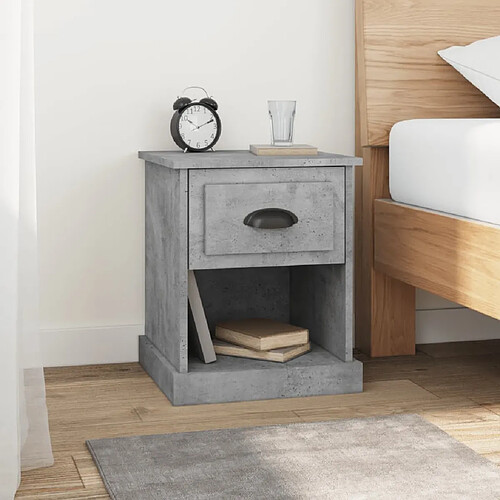 Maison Chic Lot de 2 Tables de chevet - Tables de Nuit gris béton 39x39x47,5 cm bois ingénierie