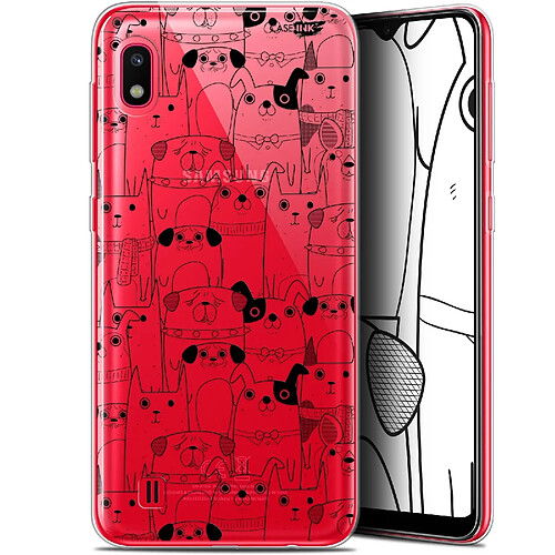 Caseink Coque arrière Samsung Galaxy A10 (6.2 ) Gel HD [ Nouvelle Collection - Souple - Antichoc - Imprimé en France] Chien Noir