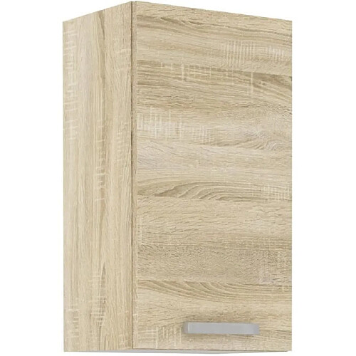 Tbs Meuble haut 1 porte battante - Décor chene sonoma - L 40 x P 31,6 x 72 cm - LASSEN