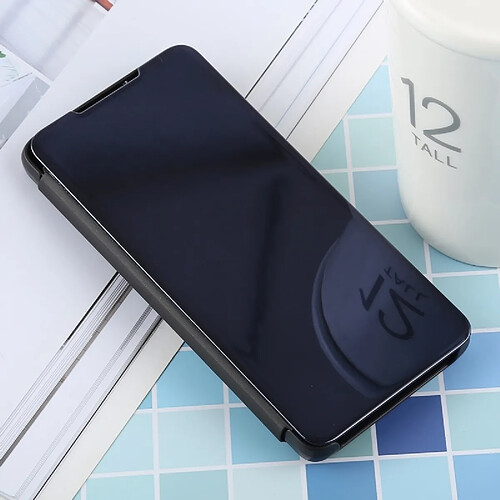 Wewoo étuis en cuir Coque Housse à rabat horizontal PU avec miroir de galvanoplastie pour Galaxy S10e, support (Noir)