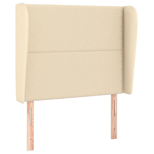 Maison Chic Tête de lit moderne avec oreilles pour chambre - Décoration de lit Crème 93x23x118/128 cm Tissu -MN12067