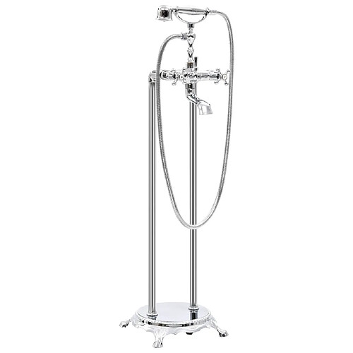 vidaXL Robinet de baignoire sur pied Acier inoxydable 99,5 cm Argenté