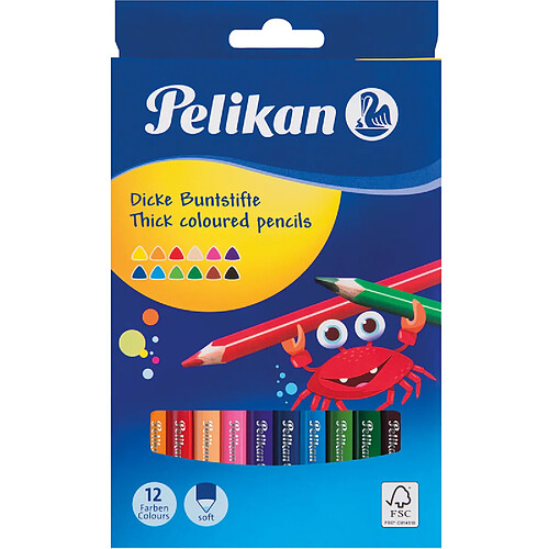 Pelikan Crayons de couleur épais, étui en carton de 12 ()