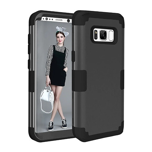 Wewoo Coque renforcée noir pour Samsung Galaxy S8 Dropproof 3 en 1 manchon en silicone téléphone mobile