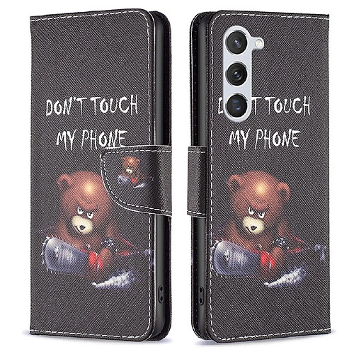 Etui en PU anti-chute avec support pour votre Samsung Galaxy S23 - ours