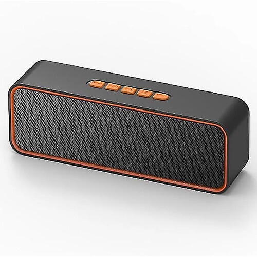 Universal Haut-parleur Bluetooth sans fil, haut-parleur Bluetooth 5.0 portable avec basse double pilote, stéréo 3D, radio FM, fonctions mains libres (orange)