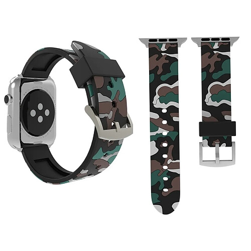 Wewoo Bracelet blanc pour Apple Watch Series 3 & 2 & 1 42mm Mode Camouflage Motif Silicone de montre