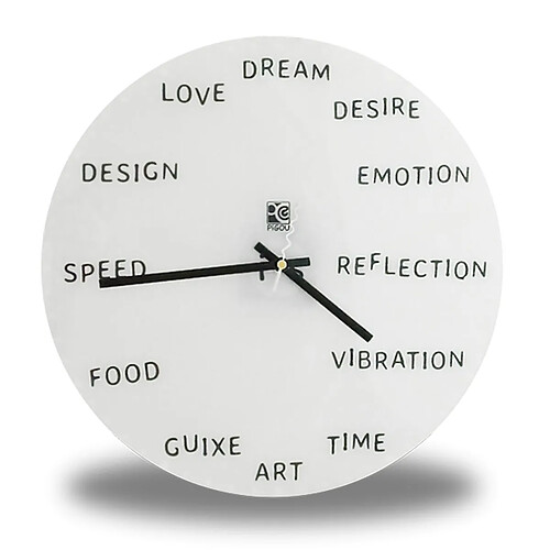 Totalcadeau Horloge murale avec mots anglais