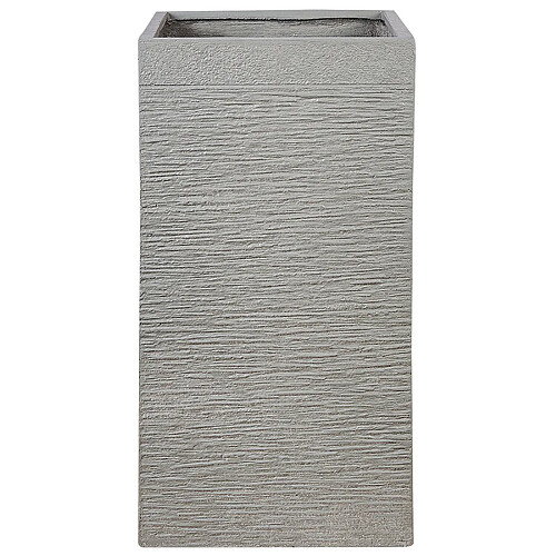 Beliani Cache-pot en fibre d'argile gris clair 40 x 40 x 77 cm DION