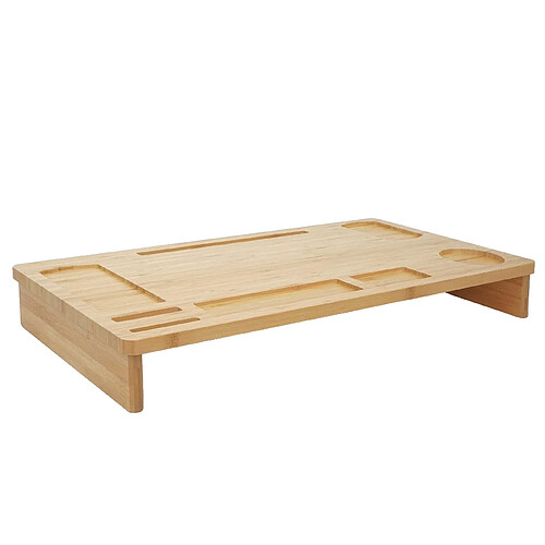 Decoshop26 Support de moniteur support d'écran réhausseur d'écran en bambou 9x65x31cm 04_0001033