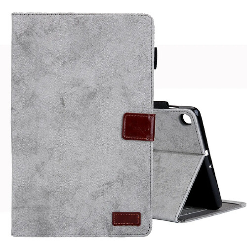 Wewoo Housse Coque Pour Galaxy Tab A 10.1 2019 Étui en cuir à rabat horizontal de style commercial avec support et fente cartecadre photo et fonction veille / réveil Gris