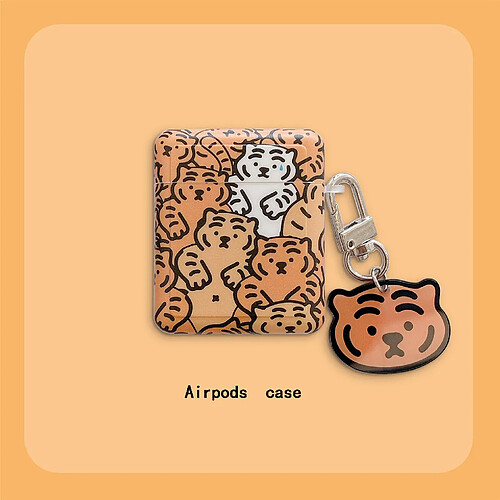 GUPBOO Airpods Coque Housse Étui Protecteur Compatible pour AirPods 3-tigre de dessin animé mignon