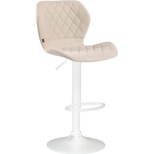 Non Tabouret de bar tissu liège blanc