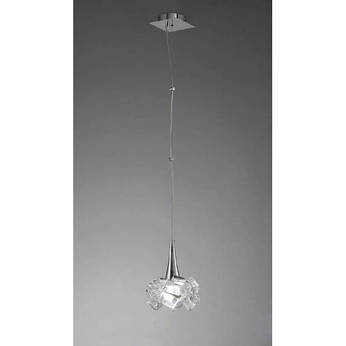 Luminaire Center Suspension Artic 1 Ampoule E27 Large, chrome poli