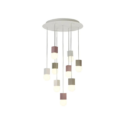 Luminaire Center Suspension Galaxia Ciment blanc, gris, rouge