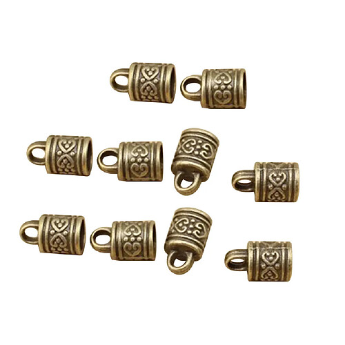 10pcs bouchon en plastique bouchon perle bricolage cordon en cuir conclusions de bijoux en bronze