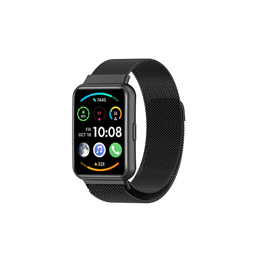 PHONECARE Bracelet Milanese Loop Fermoir Magnétique pour Huawei Watch Fit 2 Classic - Noir